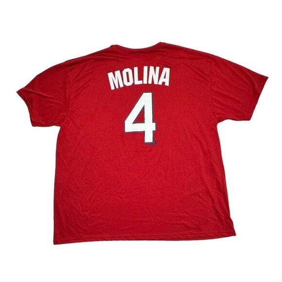 St Louis‎ Cardinals Yadier Molina #4 Men's Majestic  Shirt Adult Size 2XL - Picture 2 of 10